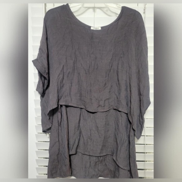 New! Ash Umgee Women's Culled Half Sleeve Layered Tunic Top Size Small NWT - Picture 2 of 5